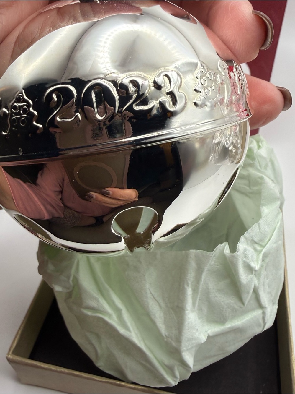 Wallace Silversmiths 2023 Shiny Silver Bell Ornament
